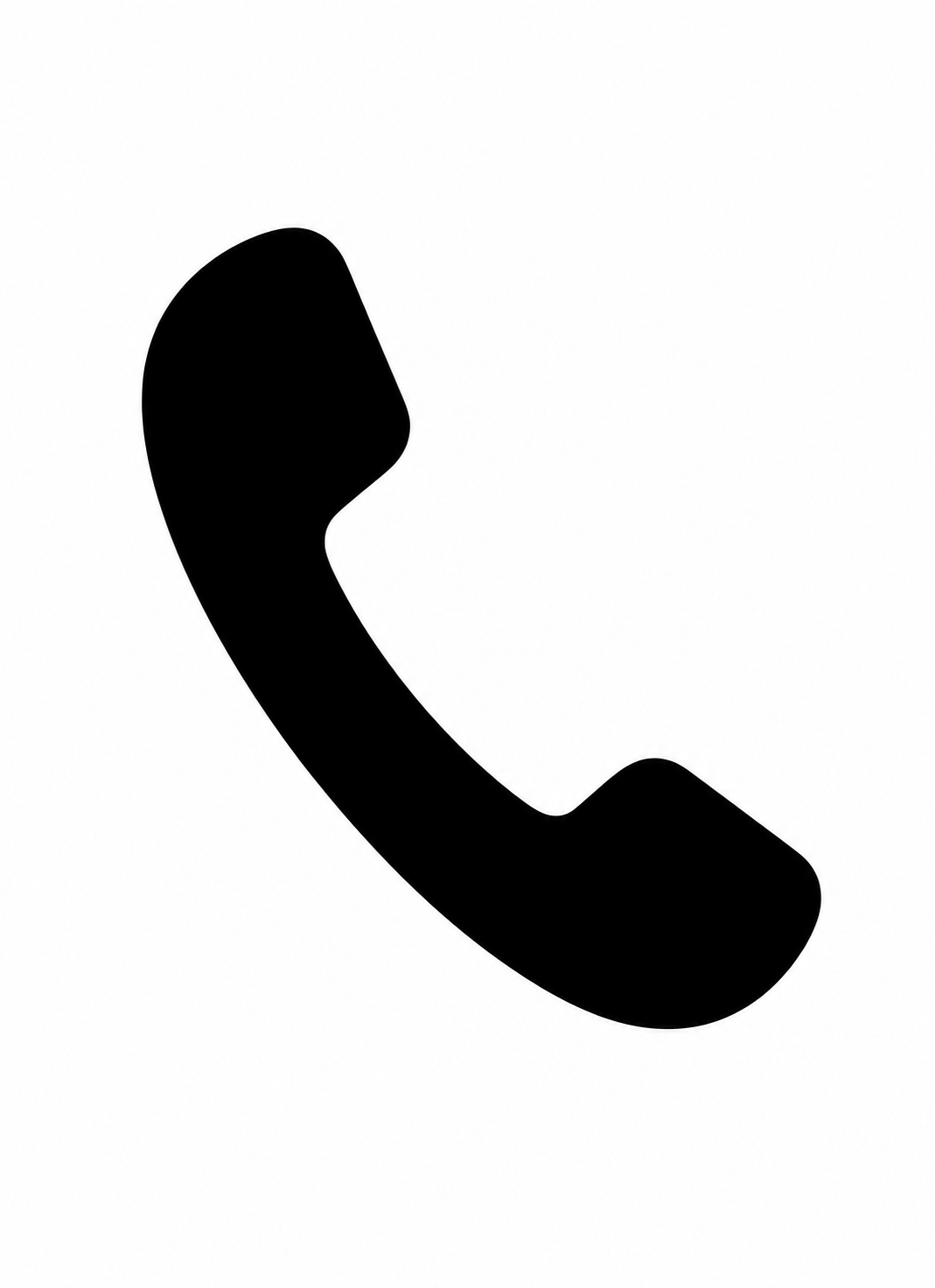Black Phone Icon on White Background